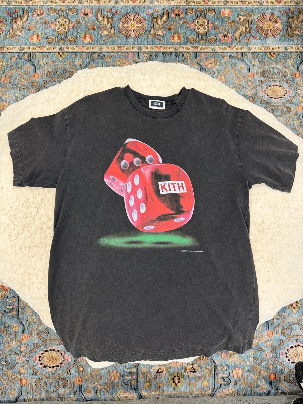 Kith Black Tee with Red Dice Graphic